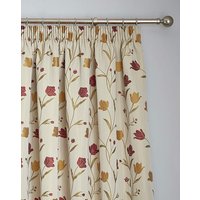 Juliette Pencil Pleat Curtains Natural Red x 137cm