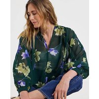 Floral Print Georgette Blouse Floral Print - JD Williams - Size: 30