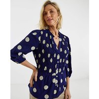 Spot Shirred Button Through Top Spot JD Williams
