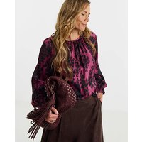 Print Satin Raglan Blouse Animal Print JD Williams