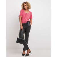 Diagonal Round Neck Top Multicolour