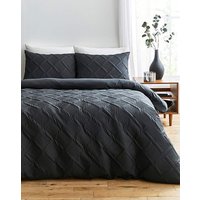 Pinsonic Duvet Cover Set Dark Grey DOUBLE