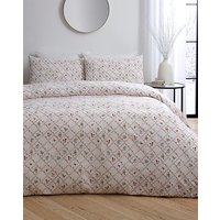 Mallory Bow Trellis Duvet Cover Set White Pink KING