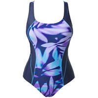 Sports Leaf Print High Neck Swimsuit Leaf Print