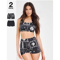 Value 2 Pack Bikini Shorts Black Shell