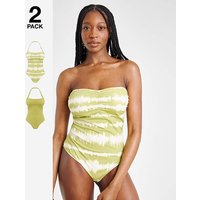 Value 2 Pack Bandeau Swimsuits TIE DYE JD Williams