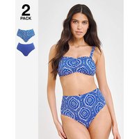 Value 2 Pack Bikini Briefs Tile Blue JD Williams
