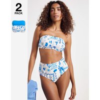 Value 2 Pack Bandeau Bikini Tops Tile Print