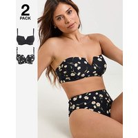 2 Pack Bandeau Bikini Tops Floral Print