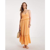 Shirred Maxi Beach Dress