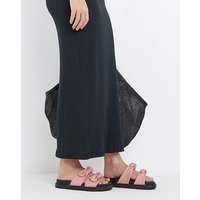 Bow Detail Slider Sandals Extra Wide