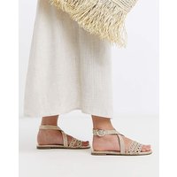 Woven Multi Strap Sandals Extra Wide Fit