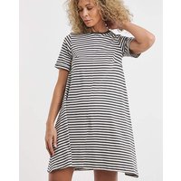 Cotton Slub Line Swin Dress Mono Stripe JD Williams