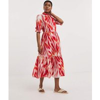 Cotton Voile Shirt Dress Raspberry Print JD Williams