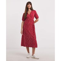 Soft Touch Jersey Wrap Midi Dress Print JD Williams