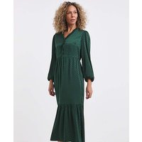 Jaquard Spot Midi Dress