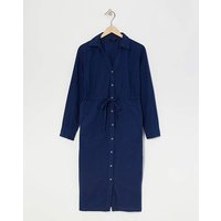 Brushed Flannel Utility Shirt Dress