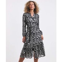 Lurex Metallic Jaquard Tie Waist Dress