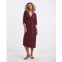 Slinky Twist Front Midi Dress