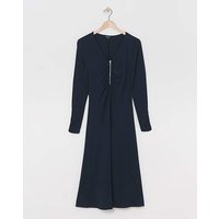 Soft Touch Zip Front Dress Rouching