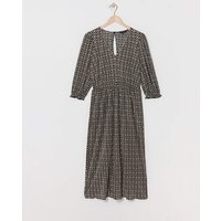 Plisse Plunge Midi Dress