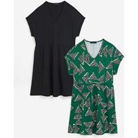 2 Pack Cap Sleeve Dress Print JD Williams