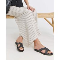 Woven Twist Flat Sandals Extra Wide