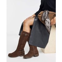 Suede Straight Knee High Boot Wide C