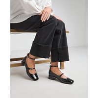 Mary Jane Ankle Strap Heel Shoes Wide Patent