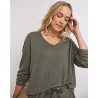 Soft Touch V Neck Longline Top Dark JD Williams