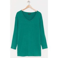 Soft Touch V Neck Longline Top Pine JD Williams