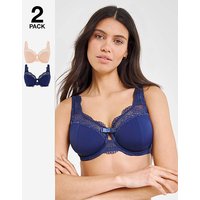 2 Pack Lottie Lace Navy Blush Bras Navy Blush
