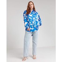 Print Relaxed Satin Shirt Print