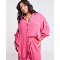 Pink Crinkle Shirt HOT Pink