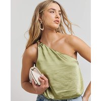 Asymmetric Satin Blouse