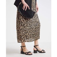 Diamante Bow Low Block Heel Extra Wide
