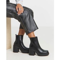 Platform Ankle Boots Wide PU
