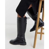Lace Back Riding Boot Wide C PU