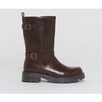 Strap Biker Boots Wide