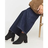 Point Ankle Boot Block Heel Wide Soft