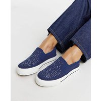 Slip On Canvas Trainer Wide Metallic