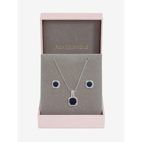 Rhodium Plated CZ Square Set Gift Box