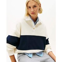 Rugby Fleece Sweatshirt Cream Navy
