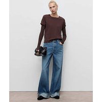 WIDE LEG TURNED HEM JEANS