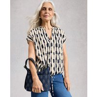 Nicole Top Ivory Print