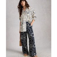 Ally Wide Leg Navy Print