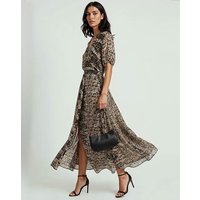 Animal Print Maxi Wrap Dress
