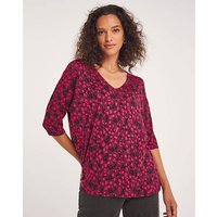 3 4 Sleeve Longline Top Animal Print JD Williams