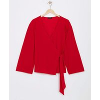 Flared Sleeve Wrap Top