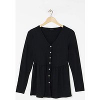 Long Sleeve Button Detail Top
